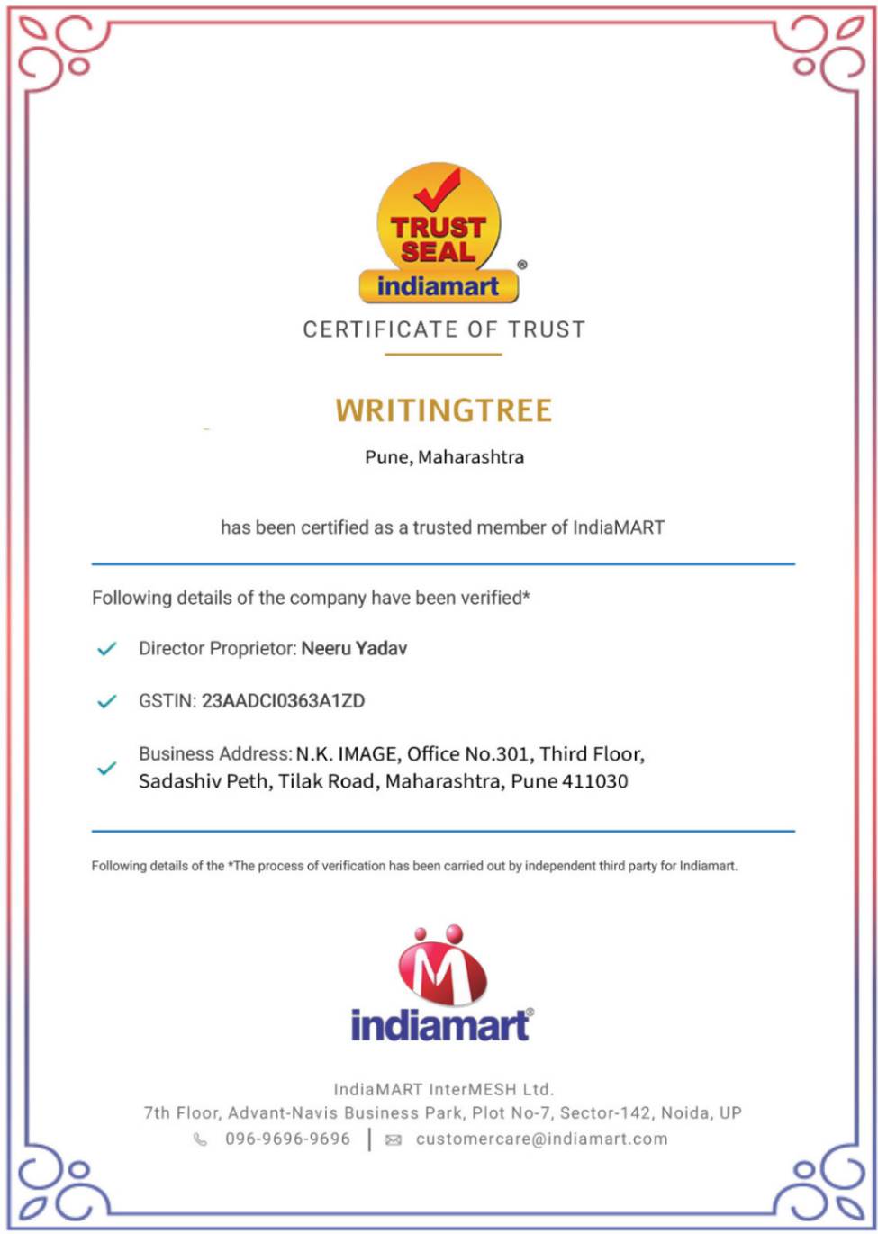 indiamart trustseal- writingtree