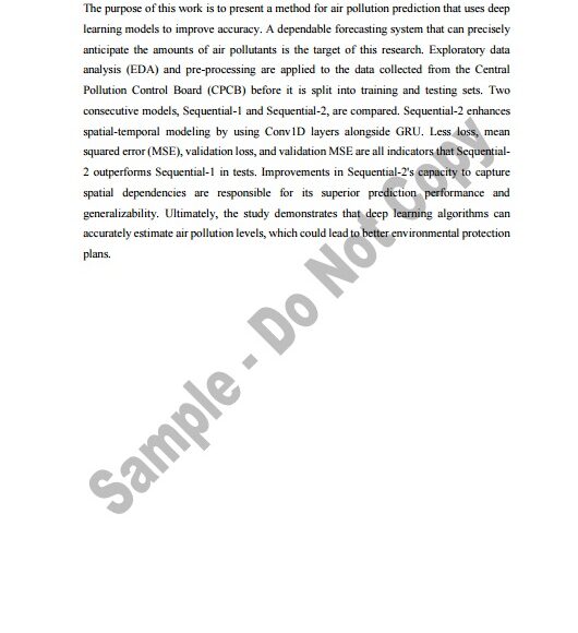 Air Pollution Prediction Using Deep Learning Master Thesis Preview