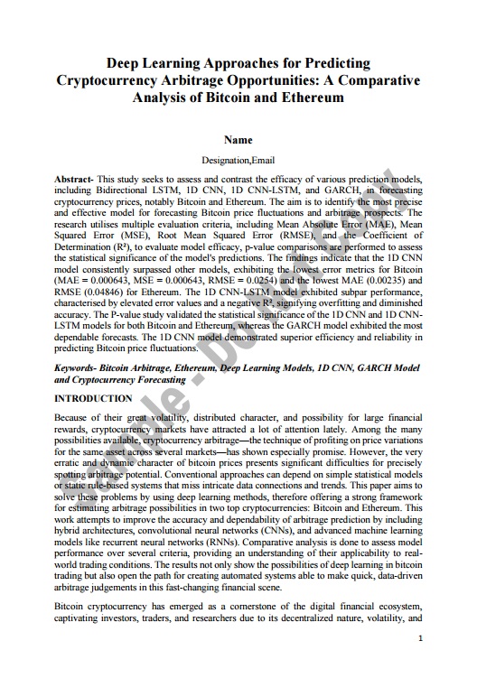 Cryptocurrency Arbitrage Prediction Using Deep Learning Scopus Preview